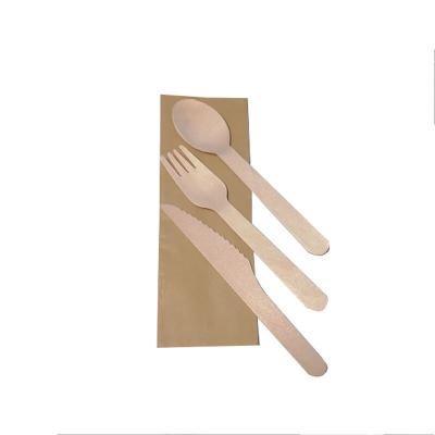 China Biodegradable Wooden Disposable Cutlery Set Grade AB for Dining for sale