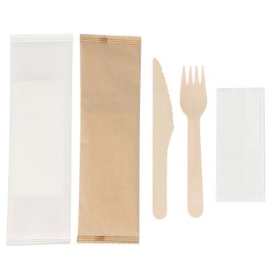 China Biodegradable 160cm Wood Spoon Tableware 25PCS WoodenFork Disposable Cutlery for sale