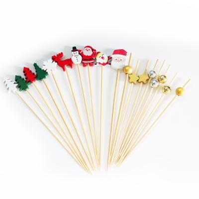 China Hot Sale Handmade Bamboo Cocktail Picks Fancy Colorful Rose Picks for Wedding for sale