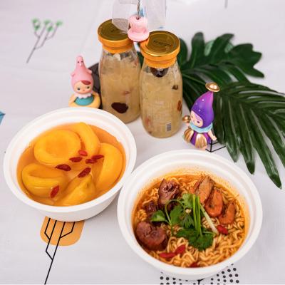 China o bagaço 24oz Compostable rola bacia amigável da caixa da polpa da cana-de-açúcar de Eco com tampas à venda