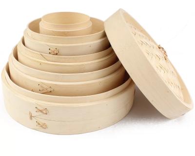 China Vapores de bambú de Dim Sum de la tapa de 10 pulgadas, bambú Momo Steamer Basket Kitchen del arroz en venta