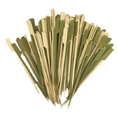 China Barbecue Tools Disposable Bamboo Stick 15-30cm Non-slip Flat Blue Bamboo Stick for sale