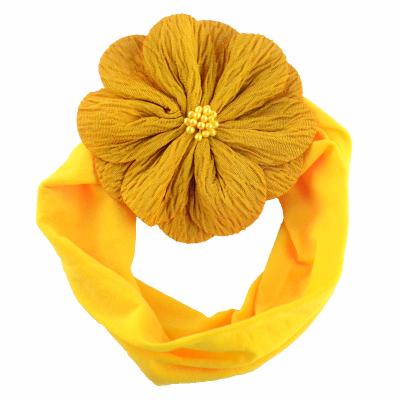 China Sweet Flower Printing Soft Nylon Headband For Little Girls Corn Kernel Hair Bows Kids Headband Turban Stretch Band Child Accessories for sale