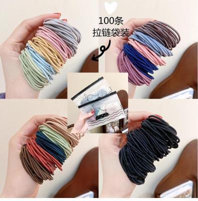 China 100PCS Cotton Elastic Hair Band Hair Rope Band Soft Organic Elastic Hair Ties Bands For Girls Cute Zhejiang And Soft Nylon 5bags Daily for sale