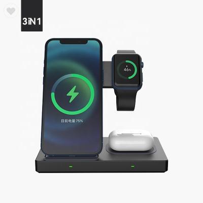 China Wireless Fast Charging Trusted Supplier 3 In 1 Multifunction Multiple Protection Desktop Wireless Charger 30w for phone for sale