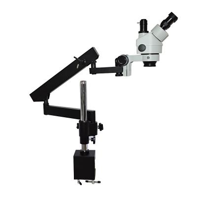 China Large Motion Trinocular Microscope Repair Arm Flexible Moving Articulated Trinocular Stereo Microscope Boom Stand for sale