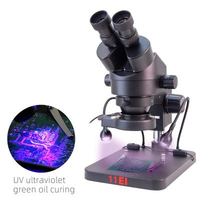 China Repair Mobile Phone PCB BGA Inspection 7X-45X Zoom UV Light Stereo Binocular Microscope for sale