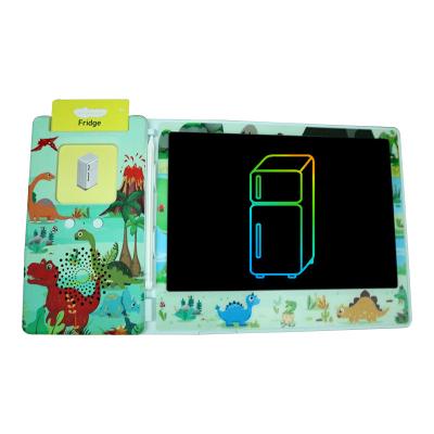 China Talking Card Reader Digital Drawing Pad Flash Card Kids Toys Doodle Board Christmas Gifts LCD Writing Tablet With Card Reader for sale