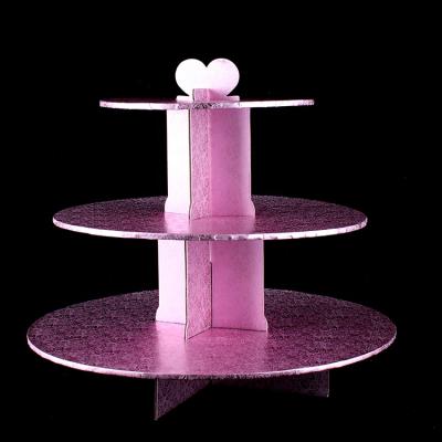 China Custom Greaseproof Factory Cardboard Cupcake Stand 3 Layers Cake and Cupcake Stand for Wedding for sale