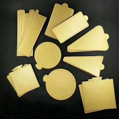 China Hot Sale Disposable High Quality Gold Mini Disposable Dessert Cake Boards Mono Pastry Board for sale