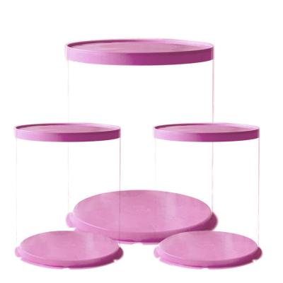 China Recyclable Single Transparent Cake Box Food Grade Clean PET Round Bulk Cake Boxes for sale