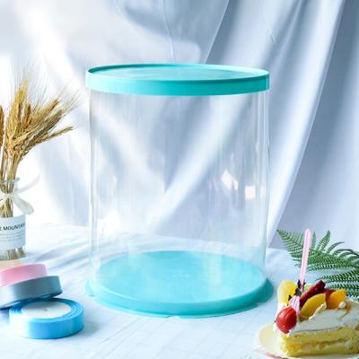 China Wholesale Recyclable Transparent Cake Box Food Grade Clean PET Round Bulk Cake Boxes for sale