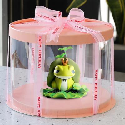 China Recyclable Custom Colored Round Dustproof Cake Box Toys Packaging Transparent Cake Box for sale