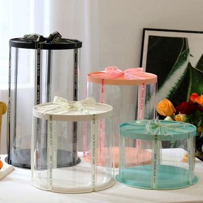 China Recyclable Hot Selling Custom Wedding Wholesale Price Cake Box Transparent Plastic Cake Box for sale