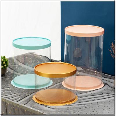 China Recyclable Wholesale Food Grade Round Cake Box Packaging Clear Plastic Cake Box With Lid for sale