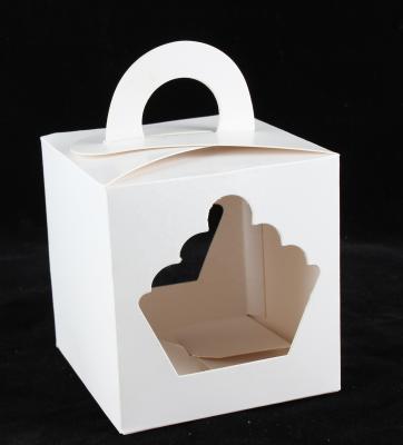 China food & Drink Packaging Wholesale Portable Cup Cake Boxes Packaging Hand Carry Cake Box With Window for sale