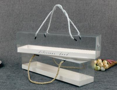 China Retangle Shape Wholesale Rectangular Transparent Pastry Box With String for sale