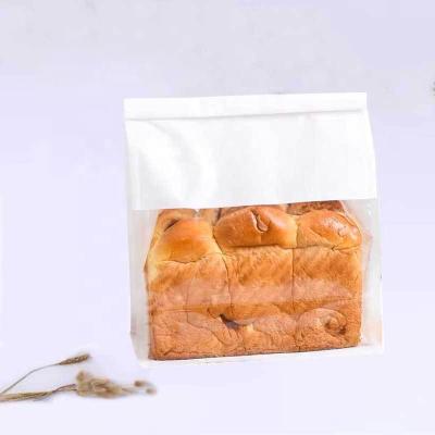 China Bread Disposable Paper Bag With Window To Avoid Oil Takeaway Food Packaging Paper Packaging Bag for sale