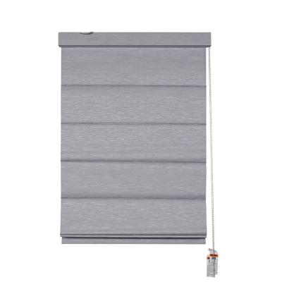 China Gray Manual Bead Rope Square Minimalist Modern Light Roman Blinds Curtain Filtering Jacquard For Sale for sale