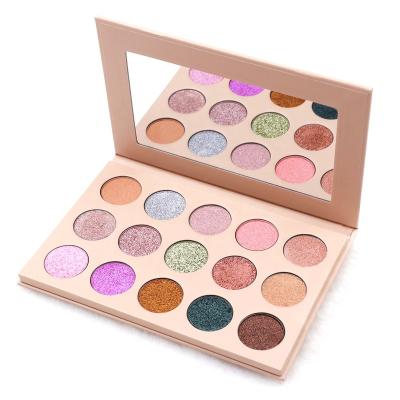 China Festival 15 Color Waterproof Luxury Makeup Palette Multichrome High Dye Pressed Holographic Glitter Eyeshadow Palette for sale