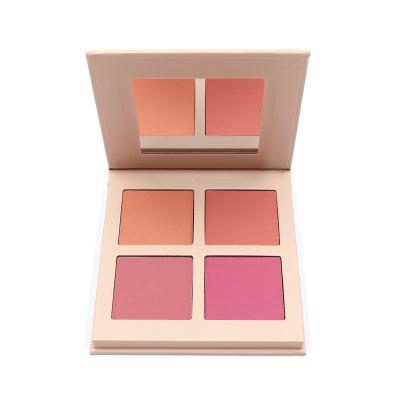 China Long Lasting Contour Matte Rouge Blush Cheek Palette Wholesale 4 Colors Waterproof Natural Makeup Blusher for sale