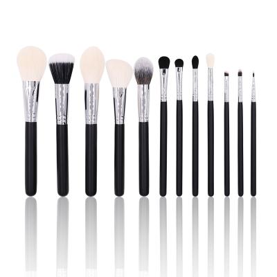 China Angular Blush Factory Logo Private Label Cosmetic 12 Pcs Hot Selling Custom High Quality Makeup Brush Set for sale