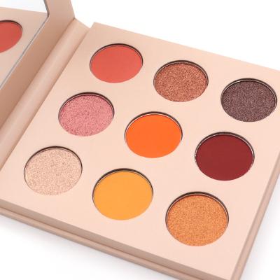 China Waterproof Beautydom 9 Colors Private Label Make Up Cosmetics Pressed Matte Shimmer Eyeshadow Palette for sale