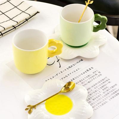 China Viable Wholesale Colorful 240ml Large Capacity Coffee Cup And Saucer Sets for sale