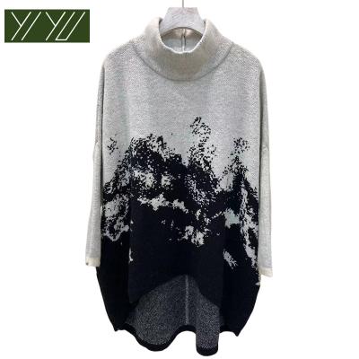 China QUICK DRY Wholesale Custom Knitwear Women Jacquard Print Pattern Oversized Sweaters for sale