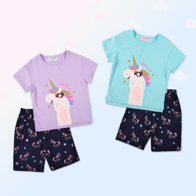 China Other Girls Fashion Clothes Set 2 Pieces Suit Printed Full Sleeve Short T-Shirts Shorts Children Sets Girls Clothes for sale