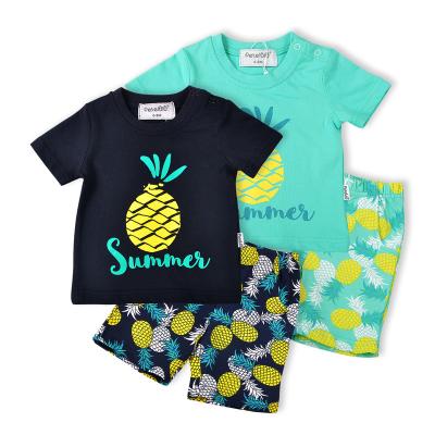 China Summer Casual Casual Baby Boy Clothes Tees Set With Short Outfit Kids Clothing Set for sale