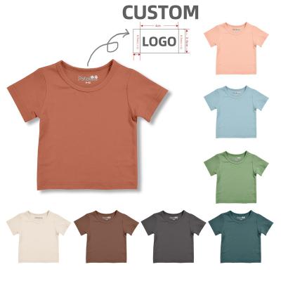 China Breathable Factory Customized Kids Clothes Short Sleeve Summer Shirt Kids Bamboo Boys Girls T-Shirt for sale