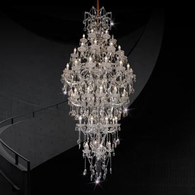 China European Style Most Popular Luxury Stair Light K9 Crystal Candle Chandeliers Chinese for sale