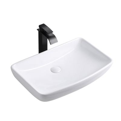 China Modern Slim Edge Ceramic Washbasin Above Counter Stand For Bathroom Use for sale