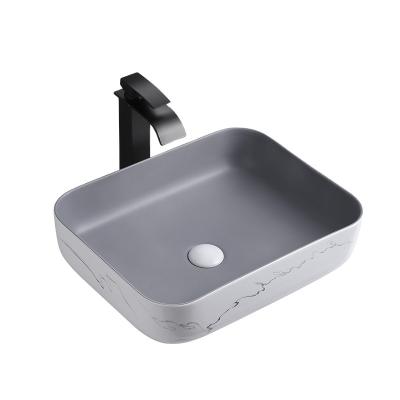 China Modern Design Modern Smooth Gloss Rectangular Wash Basin Counter For Bathroom Use With Good Quality And Competitive Price for sale