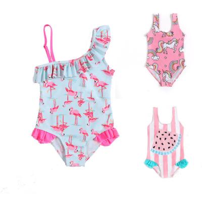 China New Hot Selling One-Piece Swimwear Watermelon Fruit Print Breathable One-Piece Candy And Cute Cartoon Girls Children Kids Swimwear for sale