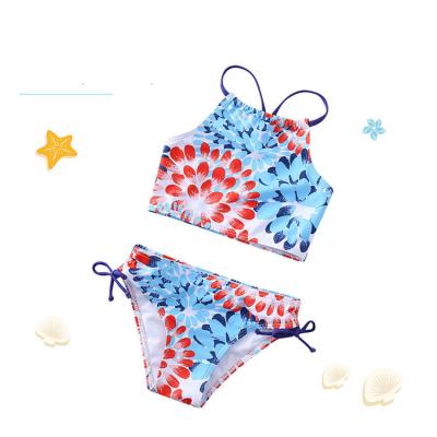 China 2022 breathable baby's new bikini floral lace up swimsuit spot little girl wholesale swimwear for sale