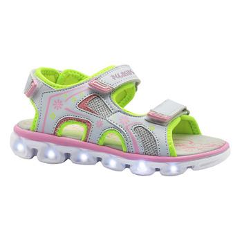 China Summer Breathable Stylish Kids Slides Boys Girls Open Toe Design PU LED Lights Kids Sandals for sale