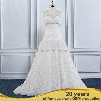 China Sweetheart TW16034 Breathable Elegant Strapless Beaded Mermaid Rhinestone Lace Appliqued Turkish Wedding Dress for sale