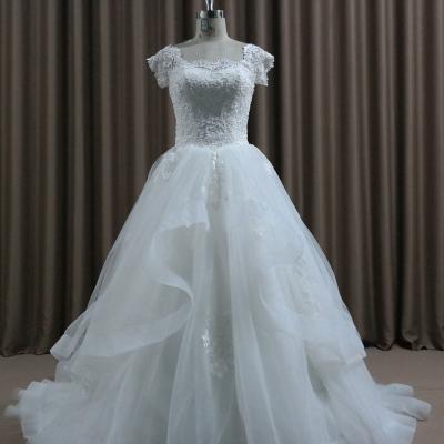 China Breathable Gorgeous Elegant White Mermaid Long Skirt Real Ruffle SW16655 Witness Wedding Dresses Trumpet Lace Up Wedding Gowns for sale