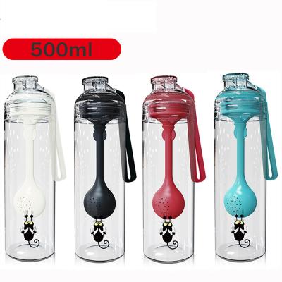 China Adults 400ML Lemon Cup Strainer Separation Cup TRITAN Space Material Long Water Bottle for sale