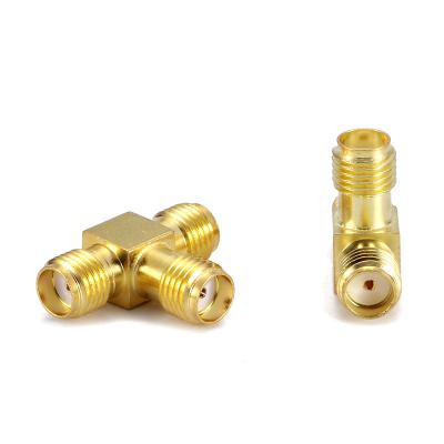 China SMA Adapter SMA Female To Dual SMA Female 3 Way T Type Coaxial Adapter VST-A-SMRPSF-6G for sale