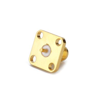 China RF SMA Female PCB Mount Connector With 4 Hole Flange for sale