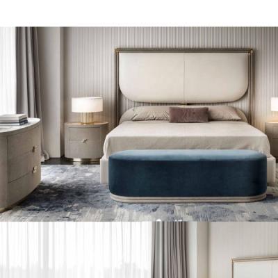 China (Size) Adjustable Modern Leather Beds Ready To Board Bedroom Furniture for sale