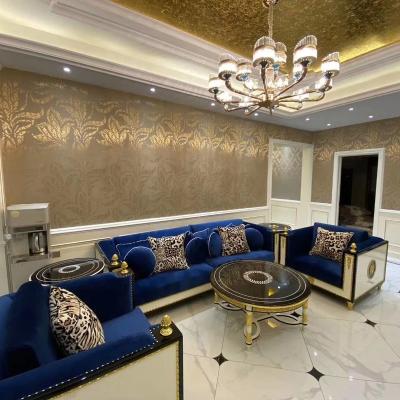 China Arabian Style Luxury Sofas (Size)Adjustable Fabric Couch Living Room Sofa Set Antique Gold Classic Furniture for sale