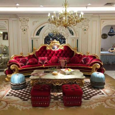 China (Size)Luxury Adjustable Wooden Carving Sofa Design Royal Sectional Sofa Set Of Living Room Furniture for sale