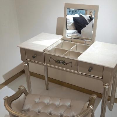 China Luxury Solid Wood Makeup (Height) Adjustable Home Furniture European Style Writing Desk With Mirror And Storage for sale