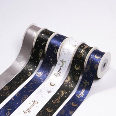 China Valentine's Day Gift Wrap Flower Wrapping Wedding Party Decoration Floral Bronzing Printing Arch Making Ribbon Flowers Bun for sale