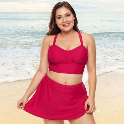 China Plus Size Beach Swimwear Bikini Swimwear Factory Size One Piece Swimsuit Women Plus Fat Large Wear for sale