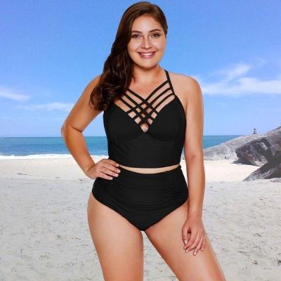 China Plus Size Factory Price Swimsuit Beach Use Plu Size Swimwear Bikini For Fat Woman for sale